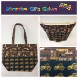Large Tote Bag - Farmers Fighting Spirit - Words and Tractors Large Tote Bag - Farmers Fighting Spirit - Words and Tractors